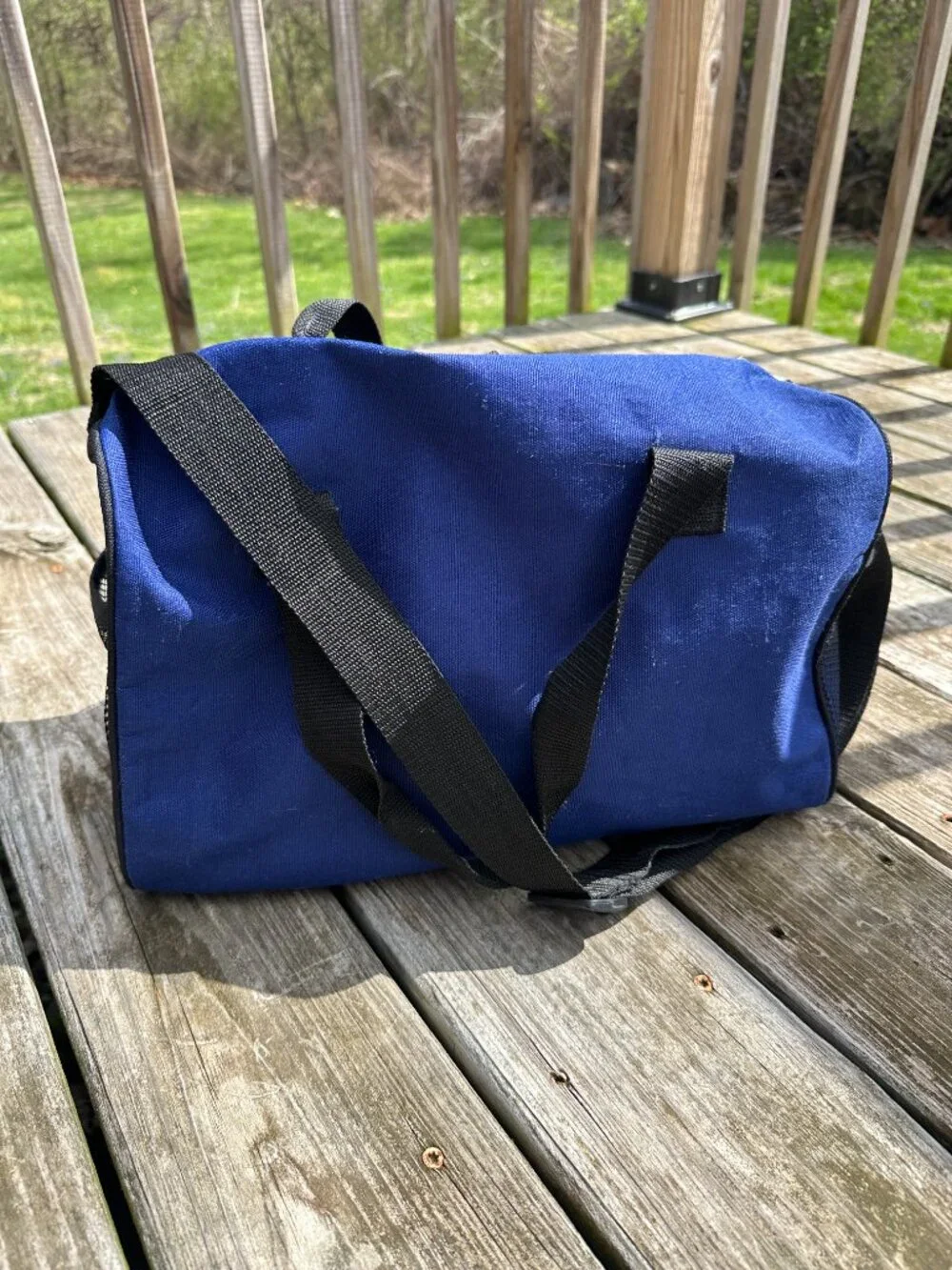 Vintage Winnie the Pooh Duffle Bag 90's Blue Pockets Tote 90's